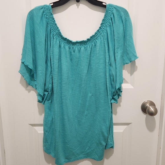 CATO Size 18/20W Turquoise Blouse - Picture 2 of 6